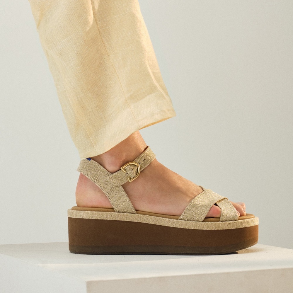 Rothy's The Criss–Cross Lightweight Wedge Sandal - Aurora Size 9 - Picture 2 of 3